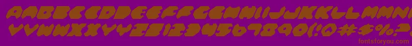 FeldercarbItalic-Schriftart – Braune Schriften auf violettem Hintergrund