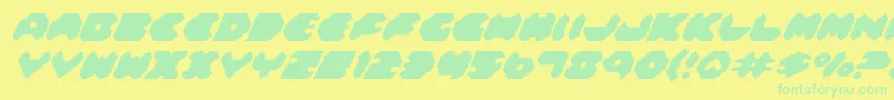 FeldercarbItalic Font – Green Fonts on Yellow Background