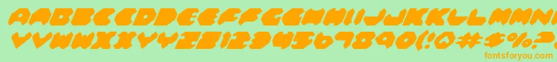 FeldercarbItalic Font – Orange Fonts on Green Background
