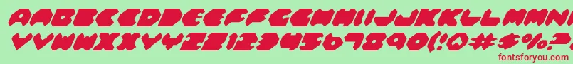 FeldercarbItalic Font – Red Fonts on Green Background