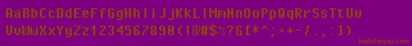 PixeloperatormonoBold-Schriftart – Braune Schriften auf violettem Hintergrund
