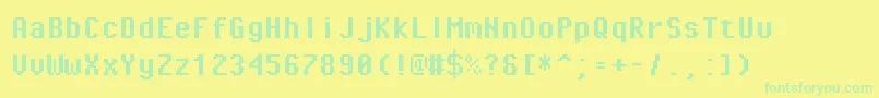 Fonte PixeloperatormonoBold – fontes verdes em um fundo amarelo
