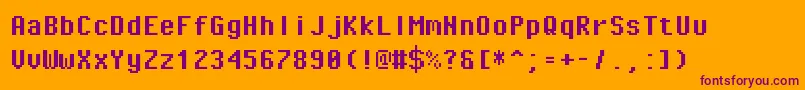 PixeloperatormonoBold Font – Purple Fonts on Orange Background