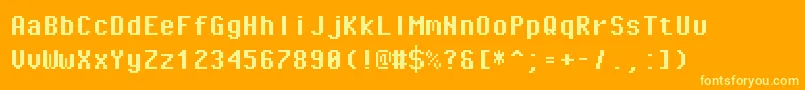PixeloperatormonoBold Font – Yellow Fonts on Orange Background