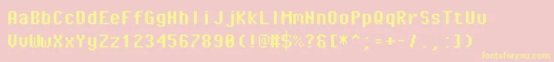PixeloperatormonoBold Font – Yellow Fonts on Pink Background