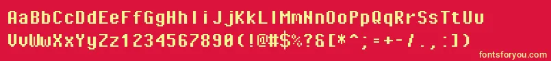 PixeloperatormonoBold Font – Yellow Fonts on Red Background