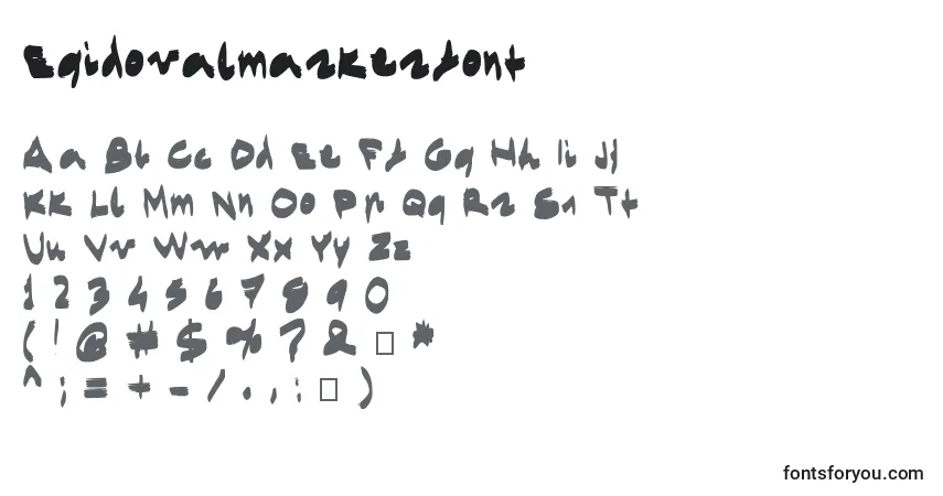 A fonte Egidovalmarkerfont – alfabeto, números, caracteres especiais