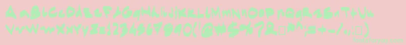 Egidovalmarkerfont-Schriftart – Grüne Schriften auf rosa Hintergrund