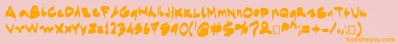 Egidovalmarkerfont-Schriftart – Orangefarbene Schriften auf rosa Hintergrund