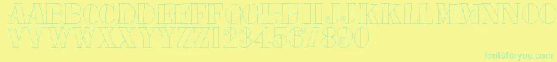 Fonte Tat – fontes verdes em um fundo amarelo