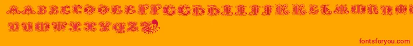 Silvestreinitials Font – Red Fonts on Orange Background