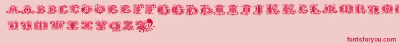 Silvestreinitials-Schriftart – Rote Schriften auf rosa Hintergrund