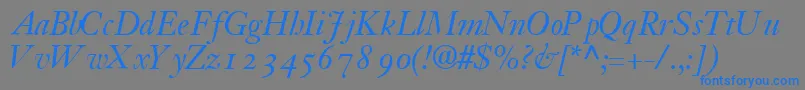 JansoossskItalic Font – Blue Fonts on Gray Background