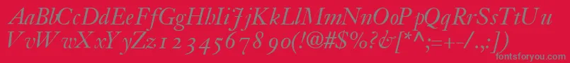 JansoossskItalic Font – Gray Fonts on Red Background