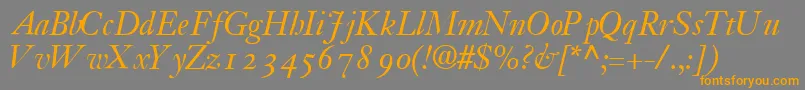 JansoossskItalic Font – Orange Fonts on Gray Background