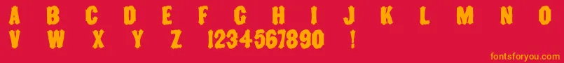 Toscanienne Font – Orange Fonts on Red Background