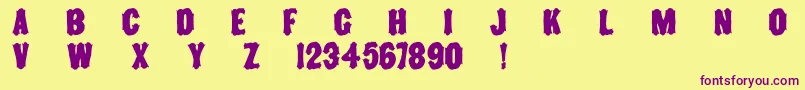 Toscanienne Font – Purple Fonts on Yellow Background