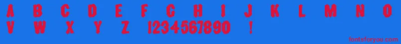 Toscanienne Font – Red Fonts on Blue Background