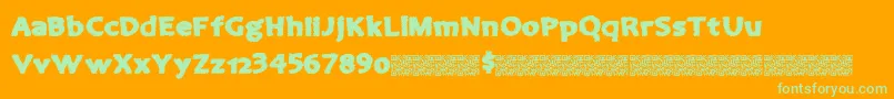 Comeinside Font – Green Fonts on Orange Background