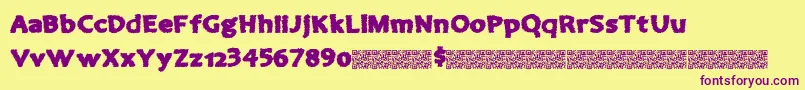 Comeinside Font – Purple Fonts on Yellow Background