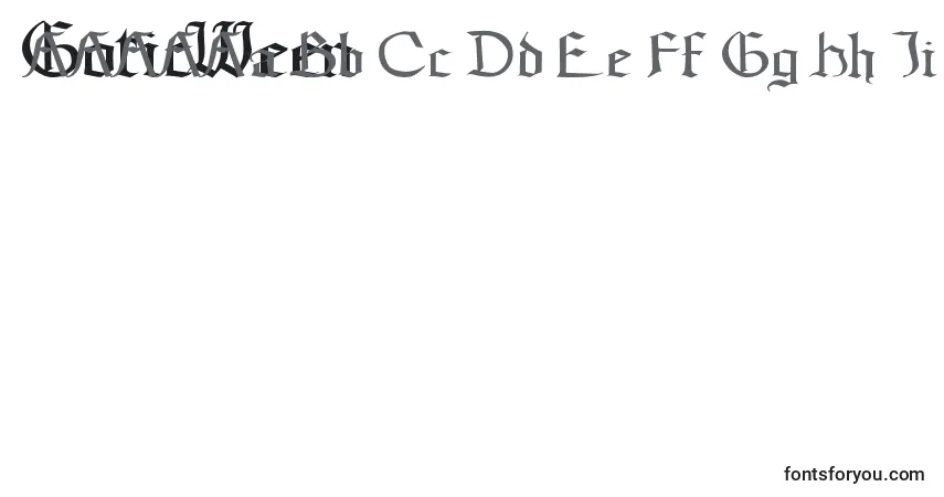 Fuente GoticWeen - alfabeto, números, caracteres especiales