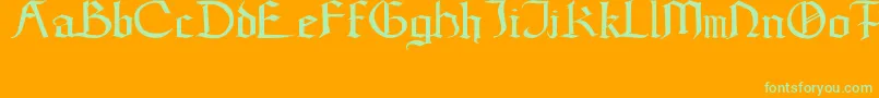 GoticWeen-Schriftart – Grüne Schriften auf orangefarbenem Hintergrund