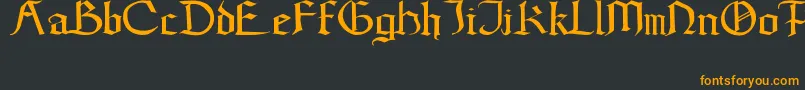 フォントGoticWeen – 黒い背景にオレンジの文字