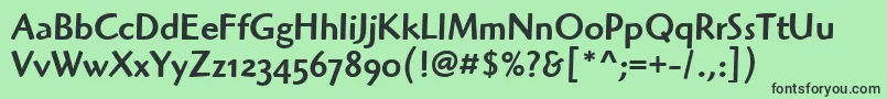HighlanderMdOsItcTtMedium Font – Black Fonts on Green Background