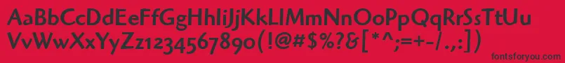 HighlanderMdOsItcTtMedium Font – Black Fonts on Red Background
