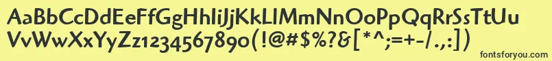 HighlanderMdOsItcTtMedium Font – Black Fonts on Yellow Background