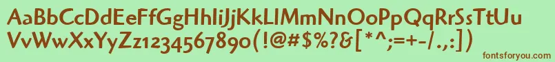 HighlanderMdOsItcTtMedium Font – Brown Fonts on Green Background