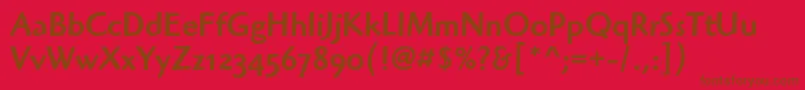 HighlanderMdOsItcTtMedium Font – Brown Fonts on Red Background