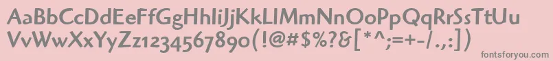 HighlanderMdOsItcTtMedium Font – Gray Fonts on Pink Background