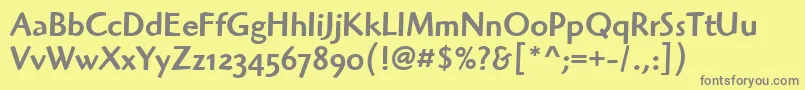 HighlanderMdOsItcTtMedium Font – Gray Fonts on Yellow Background