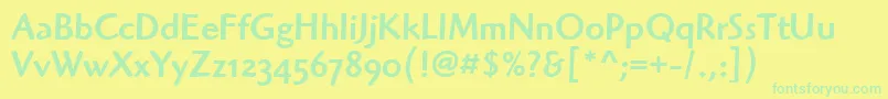HighlanderMdOsItcTtMedium Font – Green Fonts on Yellow Background