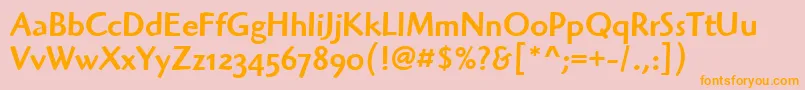 HighlanderMdOsItcTtMedium Font – Orange Fonts on Pink Background