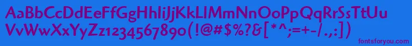 HighlanderMdOsItcTtMedium Font – Purple Fonts on Blue Background