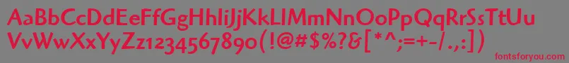 HighlanderMdOsItcTtMedium Font – Red Fonts on Gray Background