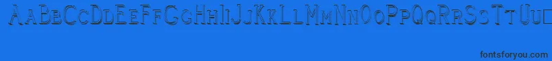 CleaversJuveniaRaised Font – Black Fonts on Blue Background