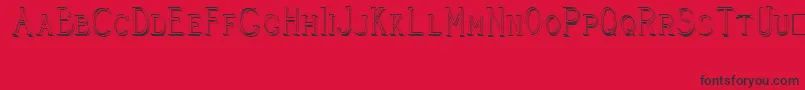 CleaversJuveniaRaised Font – Black Fonts on Red Background