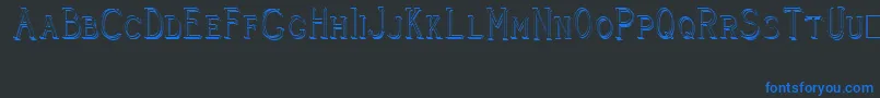 CleaversJuveniaRaised Font – Blue Fonts on Black Background