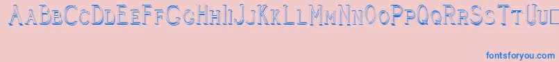 CleaversJuveniaRaised Font – Blue Fonts on Pink Background