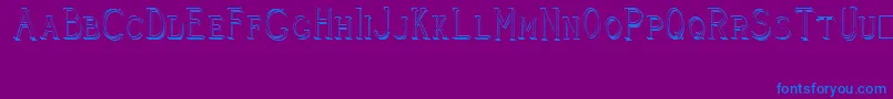 CleaversJuveniaRaised Font – Blue Fonts on Purple Background