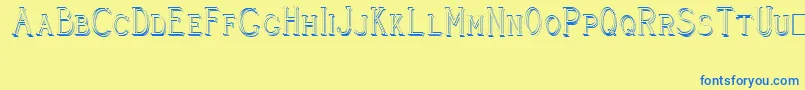 CleaversJuveniaRaised Font – Blue Fonts on Yellow Background