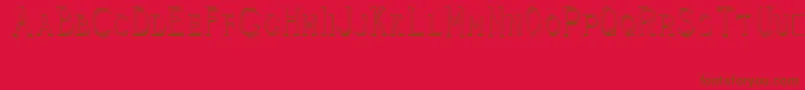 CleaversJuveniaRaised Font – Brown Fonts on Red Background
