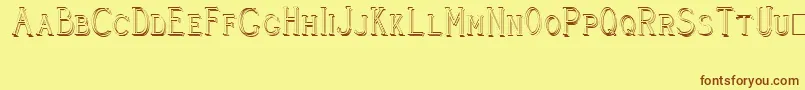 CleaversJuveniaRaised Font – Brown Fonts on Yellow Background