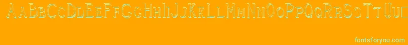 CleaversJuveniaRaised Font – Green Fonts on Orange Background