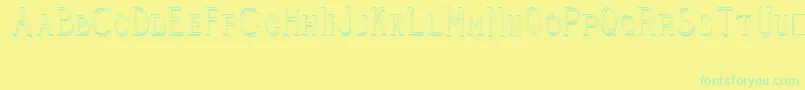CleaversJuveniaRaised Font – Green Fonts on Yellow Background