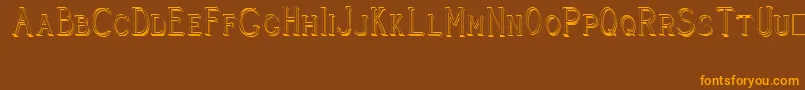 CleaversJuveniaRaised Font – Orange Fonts on Brown Background