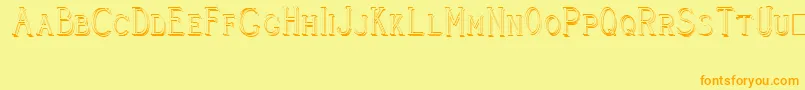 CleaversJuveniaRaised Font – Orange Fonts on Yellow Background